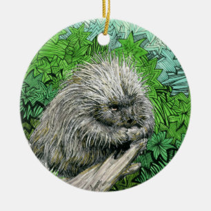 Inktober 2018 Tag 25 - Sanfter Stachelschwein Keramik Ornament