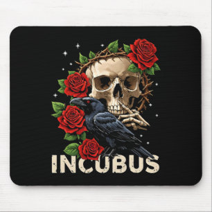 Inkubus Crow Links Skull Blume Halloween Kostüm 1 Mousepad