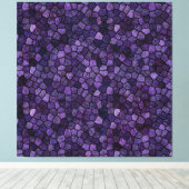 Inkwell Blue Cobbled Patchwork Terrazo Muster Leinwanddruck (Insitu (Holzboden))