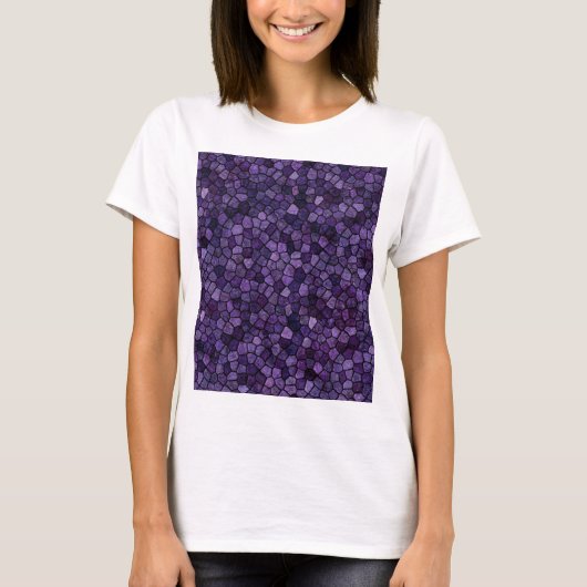Inkwell Blue Cobbled Patchwork Terrazo Muster T-Shirt (Vorderseite)