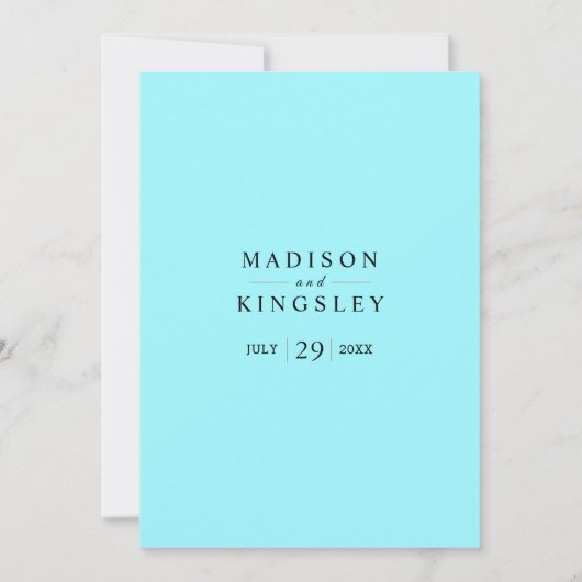 Inky Aqua Fab Abstrakte Budgethochzeit Einladung (Rückseite)