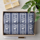 Inky Blue 1 Bone Inlay Floral Border Decoupage Pap Seidenpapier (Geschenk)