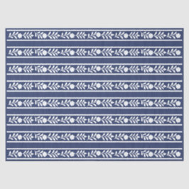 Inky Blue 1 Bone Inlay Floral Border Decoupage Pap Seidenpapier