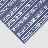 Inky Blue 1 Bone Inlay Floral Border Decoupage  Seidenpapier (Ausschnitt)