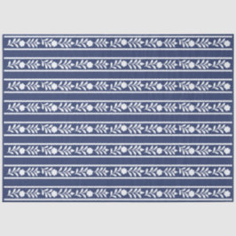 Inky Blue 1 Bone Inlay Floral Border Decoupage  Seidenpapier