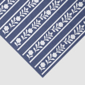 Inky Blue 1 Bone Inlay Floral Border Decoupage  Seidenpapier (Detail)