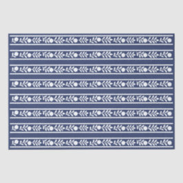 Inky Blue 1 Bone Inlay Floral Border Decoupage  Seidenpapier