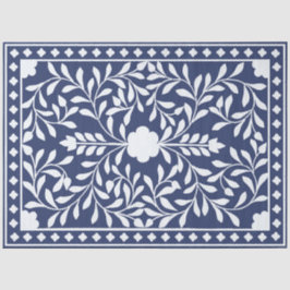 Inky Blue 1 Traditional Bone Inlay Decoupage Paper Seidenpapier