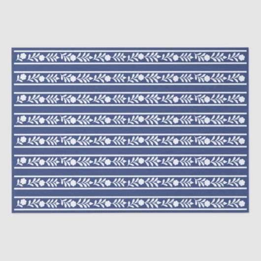 Inky Blue 2 Bone Inlay Floral Decoupage  Seidenpapier (Vorderseite)