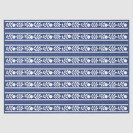 Inky Blue 2 Floral Bone Inlay decoupage Seidenpapier