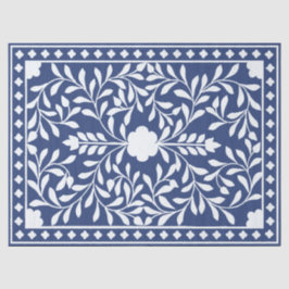 Inky Blue 2 Traditional Bone Inlay Decoupage Paper Seidenpapier