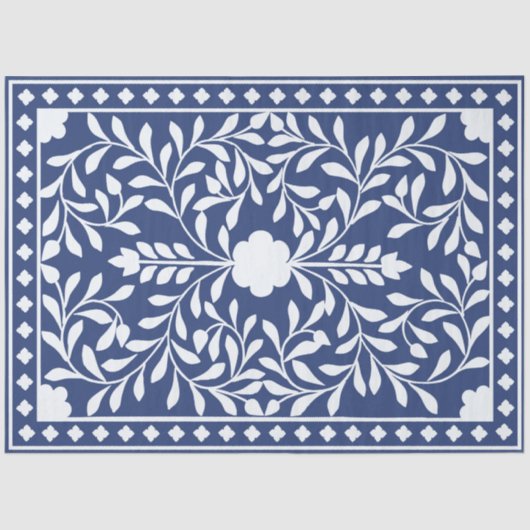 Inky Blue 2 Traditional Bone Inlay Decoupage Paper Seidenpapier (Vorderseite)