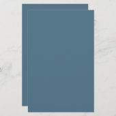 Inky Blue Solid Color Briefpapier (Vorne/Hinten)