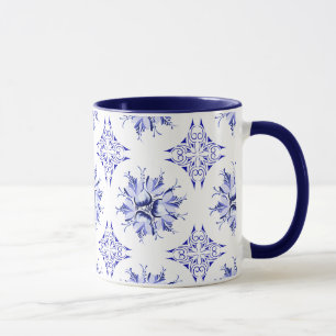 Inky Floral Coffee Tasse Indio und Weiß