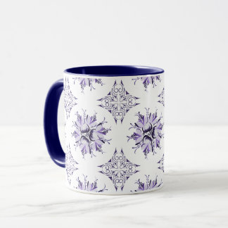 Inky Floral Coffee Tasse | Lilac Lila und weiß