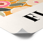 Inky Floral Flower Market Pattern- Sunlit Meadow Poster (Ecke)