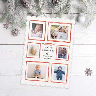 Inky Frames Red Bow Frohe Weihnachts Collage Foto Feiertagskarte