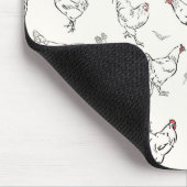 Inky Hand-drawn Chickens Mousepad (Ecke)
