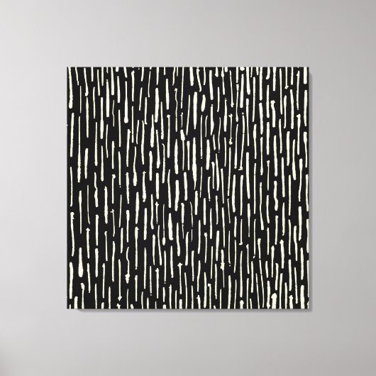 Inky Lines - Creme auf schwarz Leinwanddruck (Vorderseite)