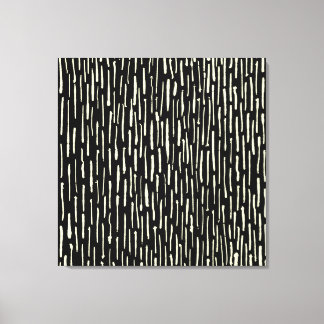 Inky Lines - Creme auf schwarz Leinwanddruck