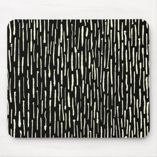 Inky Lines - Creme auf schwarz Mousepad (Vorne)