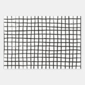 Inky Lines Grid Brushstrokes Einfache minimale B&W Geschenkpapier Set (Vorderseite 2)
