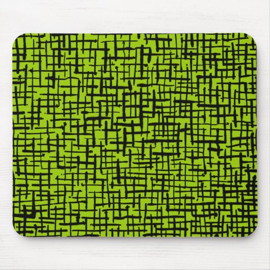Inky Lines - Schwarz auf Mars Green Mousepad (Vorne)