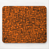 Inky Lines - Schwarz auf Orange Mousepad (Vorne)