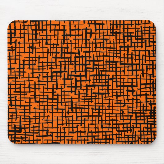 Inky Lines - Schwarz auf Orange Mousepad (Vorne)