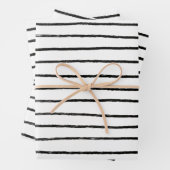 Inky Lines Stripes Pinselstriche Einfach Minimal B Geschenkpapier Set (Beispiel)