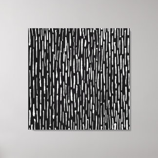 Inky Lines - weiß auf schwarz Leinwanddruck