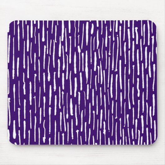 Inky Lines - White on Deep Lila Mousepad (Vorne)