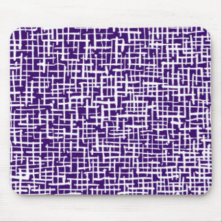 Inky Lines - White on Deep Lila Mousepad