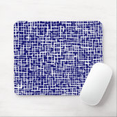 Inky Lines - White on Deep Navy Mousepad (Mit Mouse)
