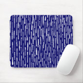 Inky Lines - White on Deep Navy Mousepad (Mit Mouse)