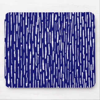 Inky Lines - White on Deep Navy Mousepad