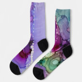 Inky mehrfarbiger Alkoholtink Abstrakt Socken (Linkes Detail)