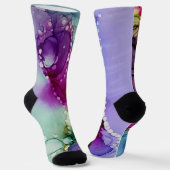 Inky mehrfarbiger Alkoholtink Abstrakt Socken (Gewinkelt)