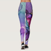 Inky mehrfarbiger Alkoholtink Abstrakte Kunst Leggings (Rückseite)