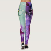 Inky mehrfarbiger Alkoholtink Abstrakte Kunst Leggings (Rückseite)
