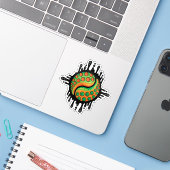 Inky Octopus Tentacle Yin Yang Symbol Aufkleber (Laptop mit iPhone)