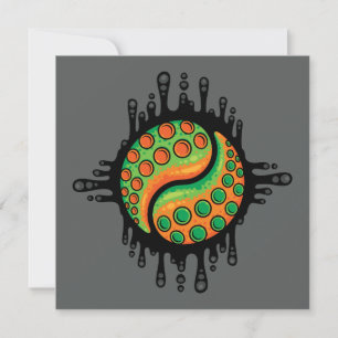 Inky Octopus Tentacle Yin Yang Symbol Karte