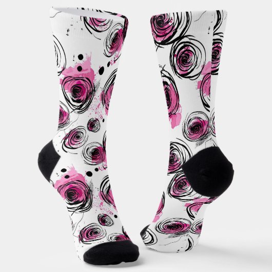 Inky Petals Nahtlose Muster Socken (Gewinkelt)