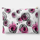 Inky Petals Nahtlose Muster Zubehörtasche (Rückseite)