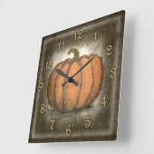 Inky Pumpkin Quadratische Wanduhr (Winkel)