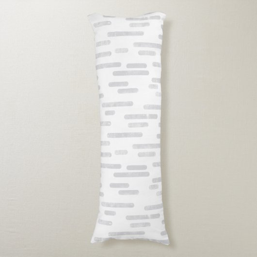 Inky Rounded Lines Muster | Blass grau auf weiß Seitenschläferkissen (Vorderseite Vertikal)