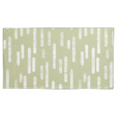 Inky Rounded Lines Muster | Blasse Pistachio/Weiß Kissenbezug (Vorderseite-Links)