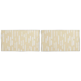 Inky Rounded Lines Muster | Blassgelb und weiß Kissenbezug