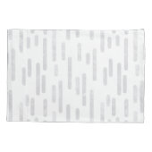 Inky Rounded Lines Muster | Blassgrau und Weiß Kissenbezug (Rückseite-Links)