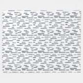 Inky Rounded Lines Muster | Blue Gray on White Fleecedecke (Vorderseite (Horizontal))